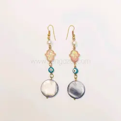 گوشواره بلند چشم نظر ، صدف و همسا رزین