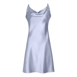 پیراهن دو بنده ساتن نقره آبی سوپردرایW18S30601T