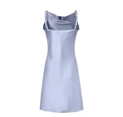 پیراهن دو بنده ساتن نقره آبی سوپردرایW18S30601T