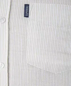 پیراهن تک جیب آستین بلند راه راه سبز سوپردرایM13S40301C