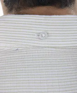 پیراهن تک جیب آستین بلند راه راه سبز سوپردرایM13S40301C