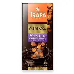 شکلات تخته ای تلخ 70% با فندق کامل تراپا – Trapa