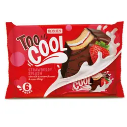 کیک اسفنجی ساده با لایه خامه و توت فرنگی too cool روشن – Roshen