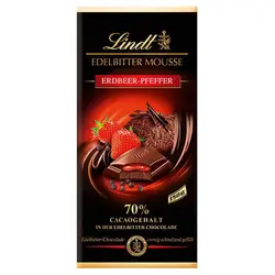 شکلات تخته ای تلخ 70% موس فلفل توت فرنگی لینت – Lindt