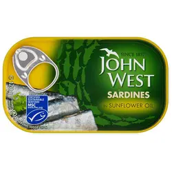کنسرو ماهی ساردین در روغن آفتابگردان جان وست – john west