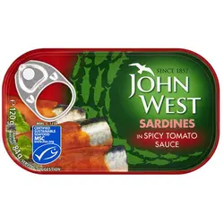 کنسرو ماهی ساردین در سس گوجه تند جان وست – john west