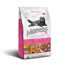 غذای خشک گربه ماهی سالمون،تن و مرغ ممتاز گربه مونلو – Monello