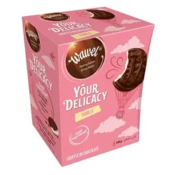 کیک سوفله شکلاتی با مغز کرم وانیل واول – wawel