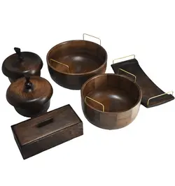 ست ظروف چوبی تیره