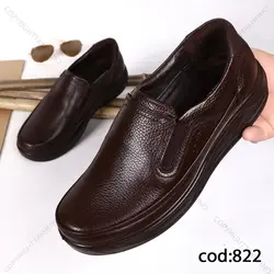 کفش چرم قهوه‌ای کلارک - کد 822