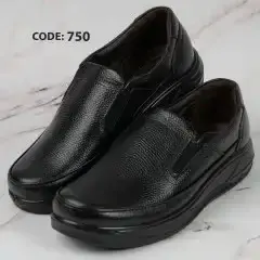 کفش چرم طبیعی تبریز تمام مشکی - کد 750