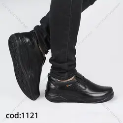 کفش مردانه چرم طبیعی clarks تمام مشکی - کد 1121