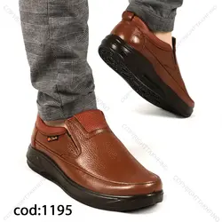 کفش مردانه چرم طبیعی clarks قهوه ای با زیره قهوه ای سوخته - کد 1195
