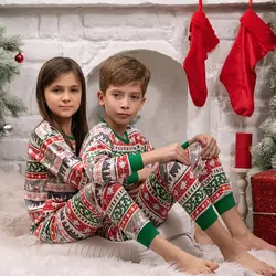 ست راحتی مادر و کودک طرح راه راه کریسمس - توتوکید