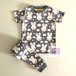 ست راحتی آستین کوتاه شلوار طرح خرگوش و ابر - توتوکید