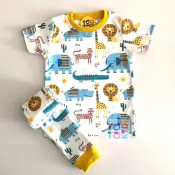 ست راحتی آستین کوتاه شلوار طرح حیوانات زمینه سفید - توتوکید