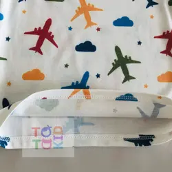 ست راحتی آستین کوتاه شلوار طرح هواپیما رنگی - توتوکید