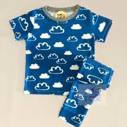 ست راحتی آستین کوتاه شلوار طرح ابر - توتوکید