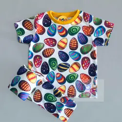 ست راحتی آستین کوتاه شلوار طرح تخم مرغ - توتوکید