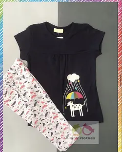 ست تیشرت و ساپورت طرح هاپو و چتر