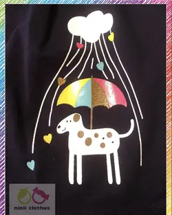 ست تیشرت و ساپورت طرح هاپو و چتر