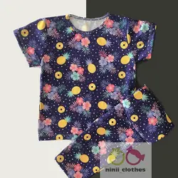 ست تیشرت شلوار طرح گل و آناناس - توتوکید