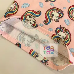 ست راحتی آستین کوتاه شلوار طرح یونیکورن صورتی - توتوکید