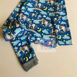 ست راحتی آستین بلند شلوارطرح ابر و یونیکورن - توتوکید