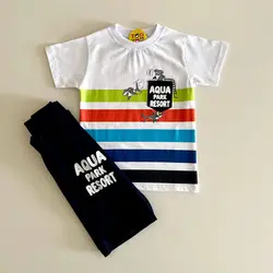 ست راحتی آستین کوتاه شلوارک طرح شارک - توتوکید