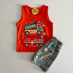 ست راحتی رکابی شلوارک طرح فایر تراک - توتوکید