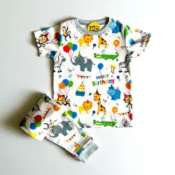 ست راحتی آستین کوتاه شلوار طرح تولد و حیوانات - توتوکید