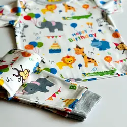 ست راحتی آستین کوتاه شلوار طرح تولد و حیوانات - توتوکید