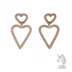 گوشواره قلبی جواهری فول نگین