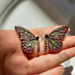 گوشواره پروانه صورتی