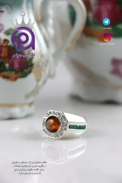 انگشتر نقره دستساز با مهر سازنده استاد گروه هنری آپ جواهر طرح تاج محل |