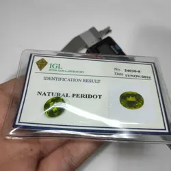 زبرجد طبیعی و معدنی کلکسیونی با شناسنامه IGL بین المللی |