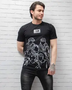 تیشرت مشکی TS1084 BTS