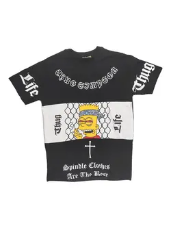 تیشرت مشکی/سفید TS1086 SIMSONS