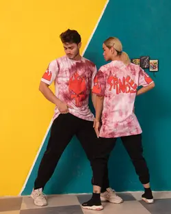 تیشرت قرمز ابر و بادی جمجمه TS1061