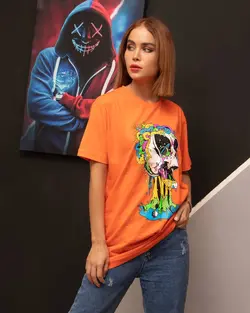 تیشرت نارنجی جمجمه TS1056