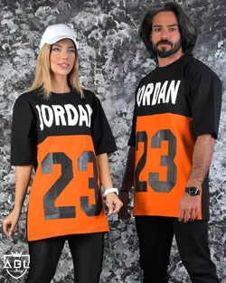 تیشرت مشکی/نارنجی TS2112 JORDAN