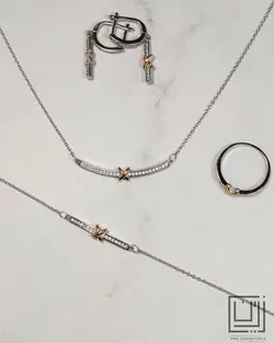 سرویس جواهری نقره ابکاری رز گلد کد nserv27