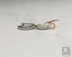 نیم ست جواهری نقره آبکاری رز گلد کد nserv30