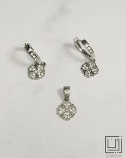 نیم ست جواهری گل چهار پر کد nserv18