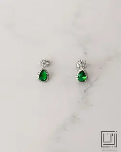 نیم ست جواهری اشکی زمرد کد nserv10