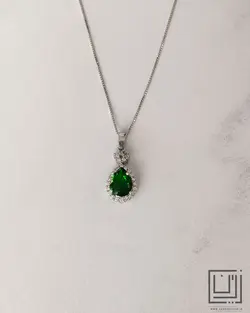 نیم ست جواهری اشکی زمرد کد nserv10