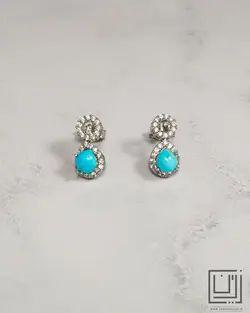 نیم ست جواهری اشکی فیروزه نیشابور کد nserv16