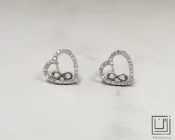 گوشواره جواهری قلب و بینهایت کد gog13