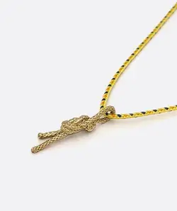 گردنبند برنجی طرح گره هشت یک لا