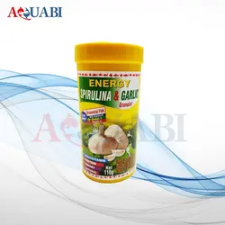 غذای گرانولی سیر و اسپیرولینا انرژی ماهیان آکواریوم 110 گرمی